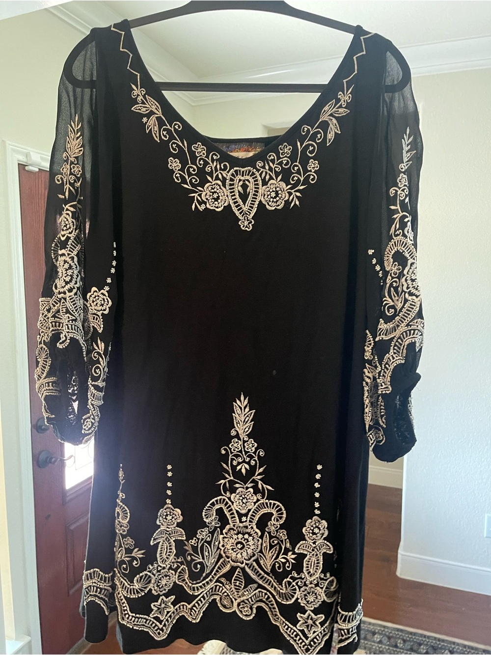 Vintage Collection Black Tunic with Bead Accents
